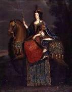 unknow artist, Portrait of Queen Marie Casimire in coronation robes on horseback.